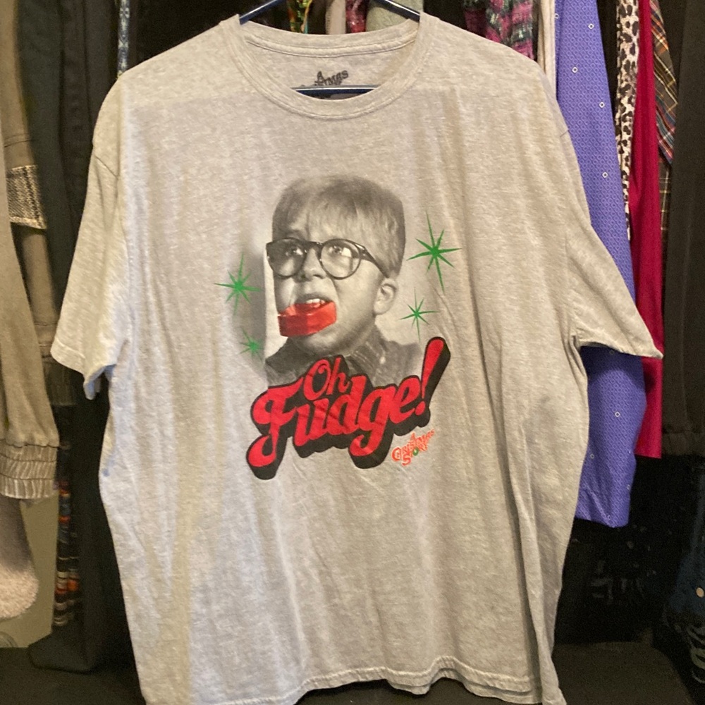A Christmas Story Gray Graphic Tee with 'Oh Fudge!' Print 2XL